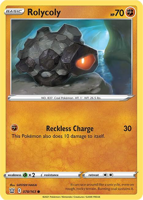 Rolycoly 078/163 Common Battle Styles Pokémon card