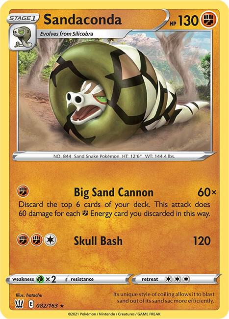 Sandaconda 082/163 Holo Rare Battle Styles Pokémon card
