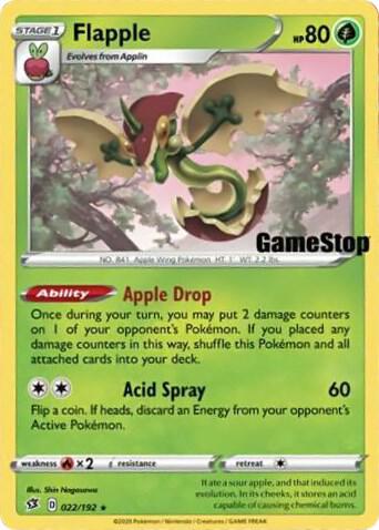 Flapple - 022/192 (Gamestop Exclusive) 022/192 Promo Miscellaneous Cards & Products Pokémon card