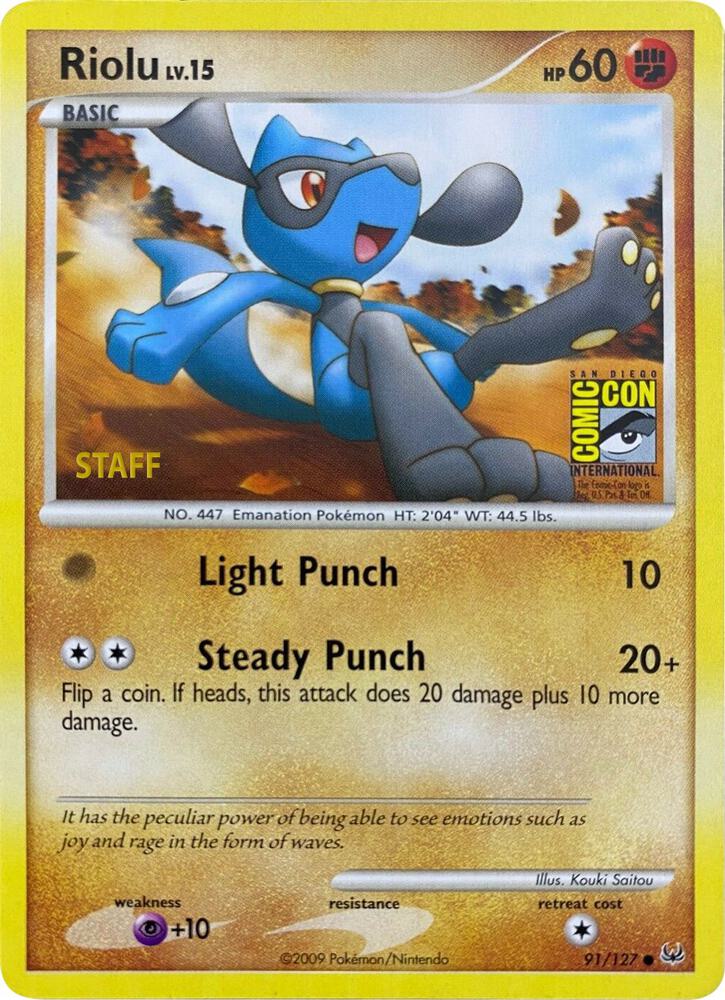 Riolu - 91/127 (SDCC 2009) [Staff] Promo Miscellaneous Cards & Products