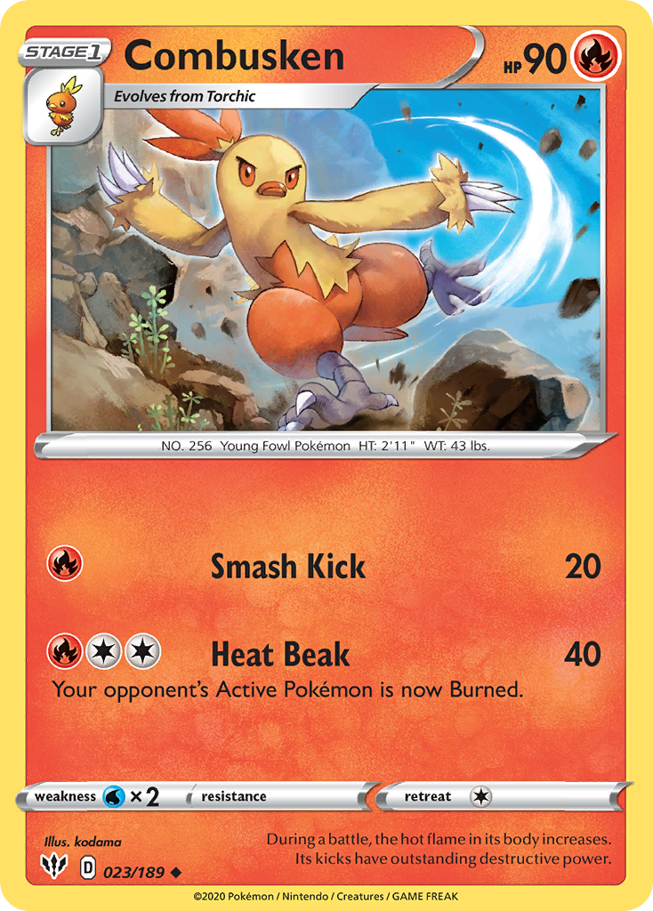 Combusken 023/189 Uncommon Darkness Ablaze