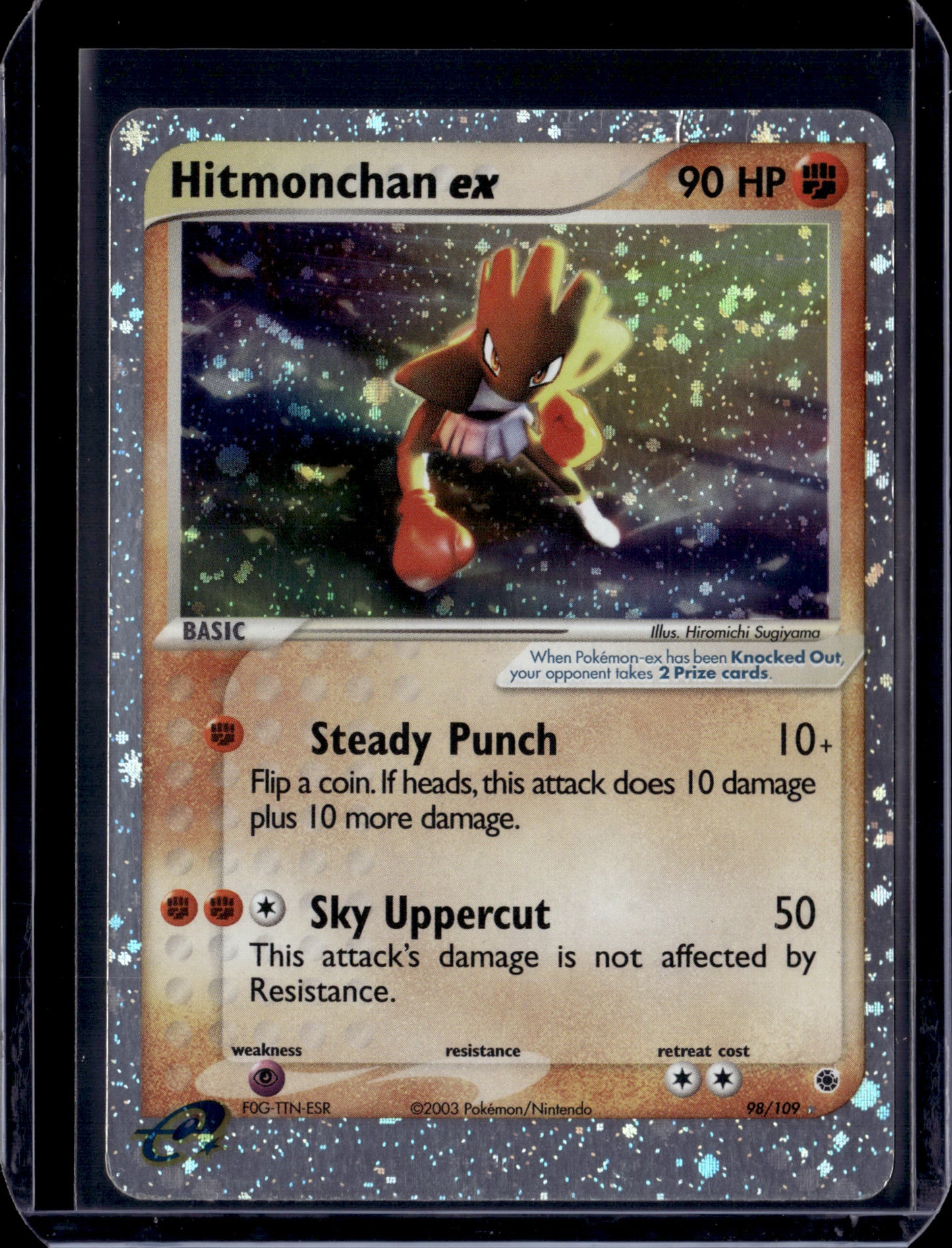 Hitmonchan ex Ruby and Sapphire #98/109 Holofoil Pokémon Card (front)