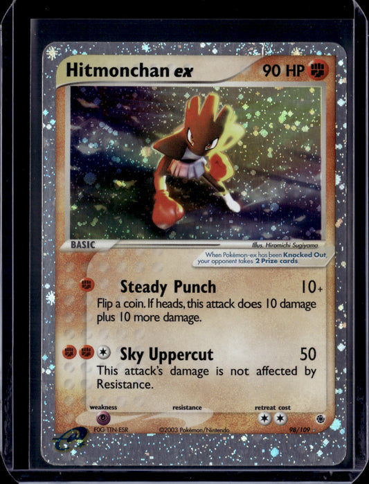 Hitmonchan ex Ruby and Sapphire #98/109 Holofoil Pokémon Card (front)