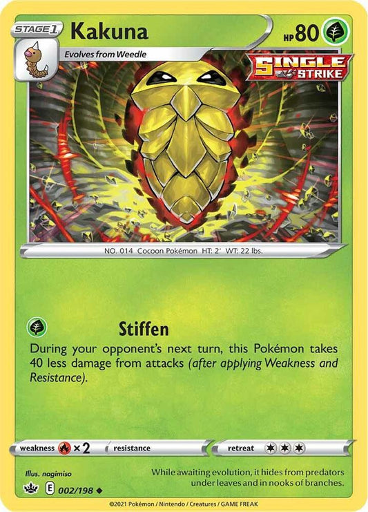 Kakuna 002/198 Uncommon Chilling Reign Pokémon card