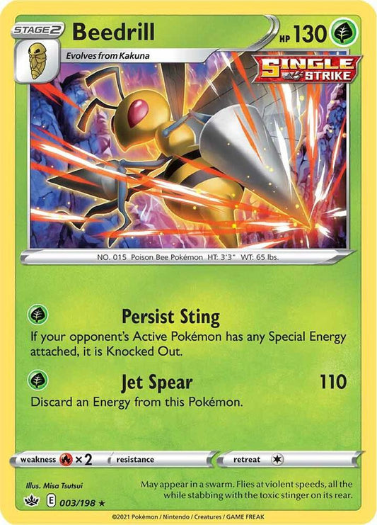 Beedrill - 003/198 Holo Rare SWSH06: Chilling Reign