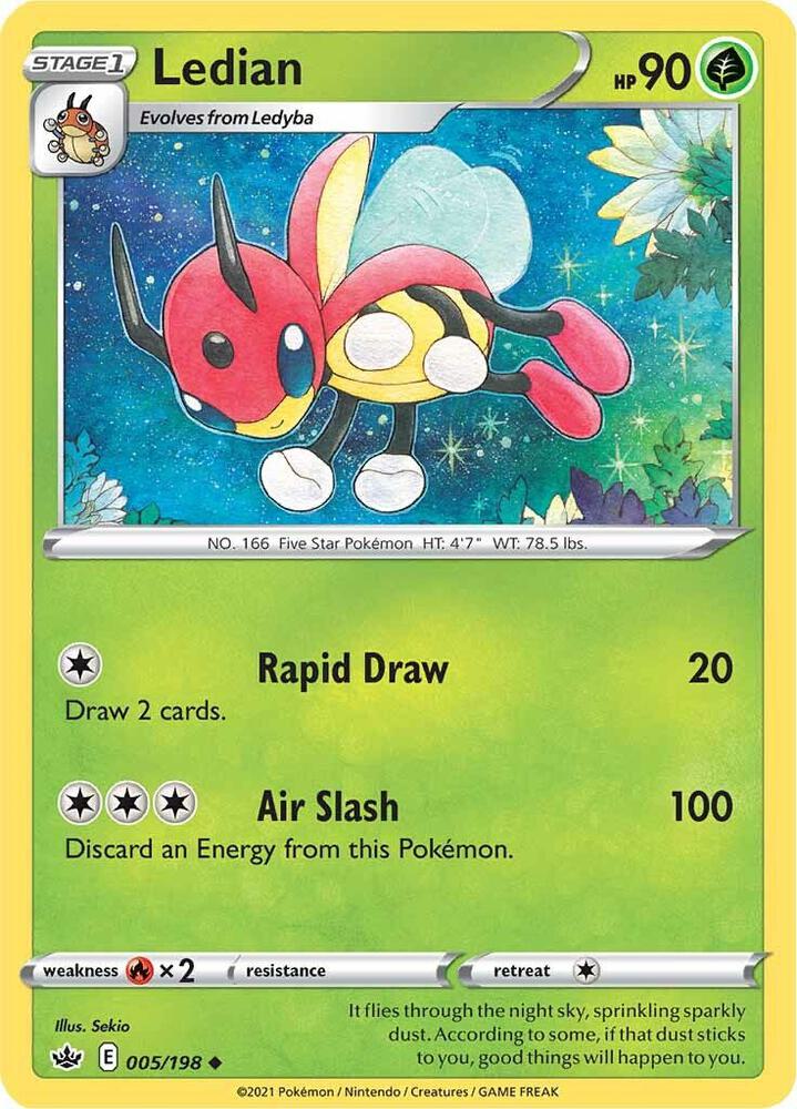 Ledian 005/198 Uncommon Chilling Reign Pokémon card