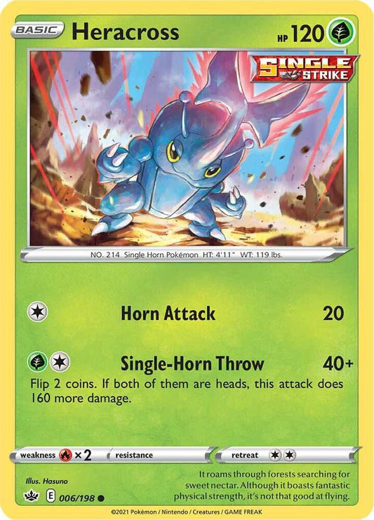 Heracross 006/198 Common Chilling Reign Pokémon card