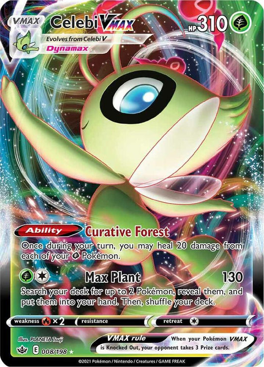 Celebi VMAX 008/198 Ultra Rare Chilling Reign Pokémon card
