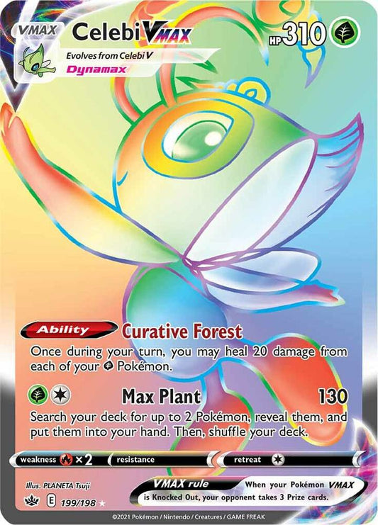 Celebi VMAX (Secret) 199/198 Secret Rare Chilling Reign Pokémon card