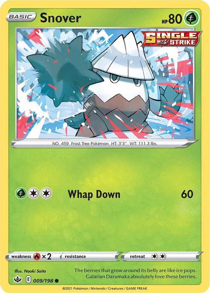 Snover 009/198 Common Chilling Reign Pokémon card