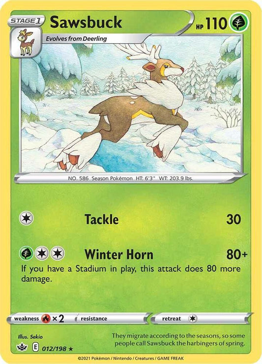 Sawsbuck 012/198 Rare Chilling Reign Pokémon card