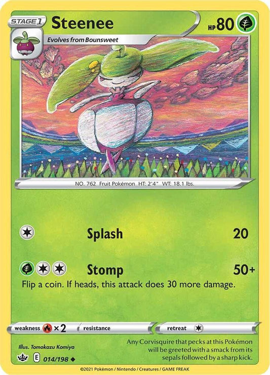 Steenee 014/198 Uncommon Chilling Reign Pokémon card