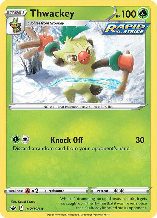 Thwackey 017/198 Uncommon Chilling Reign Pokémon card