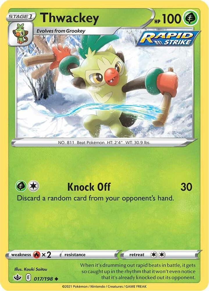 Thwackey 017/198 Uncommon Chilling Reign Pokémon card