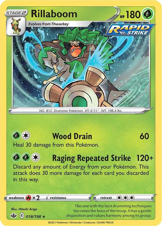 Rillaboom 018/198 Holo Rare Chilling Reign Pokémon card