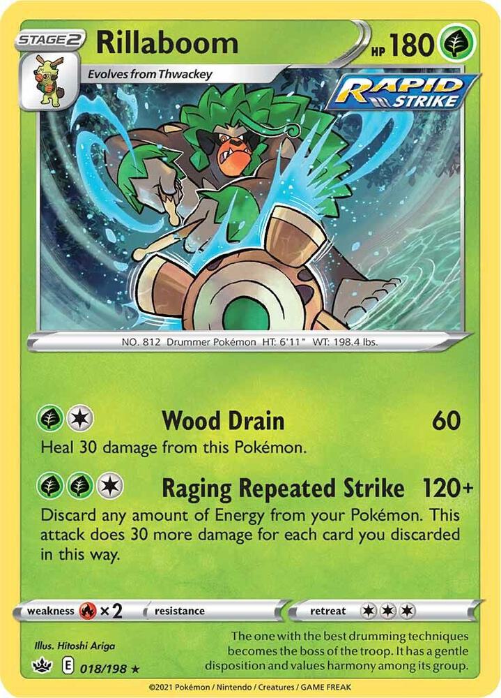 Rillaboom 018/198 Holo Rare Chilling Reign Pokémon card