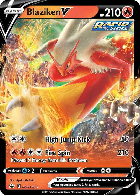 Blaziken V 020/198 Ultra Rare Chilling Reign Pokémon card