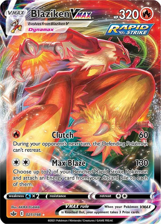 Blaziken VMAX 021/198 Ultra Rare Chilling Reign Pokémon card