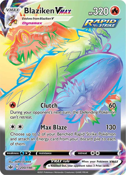 Blaziken VMAX (Secret) 200/198 Secret Rare Chilling Reign Pokémon card
