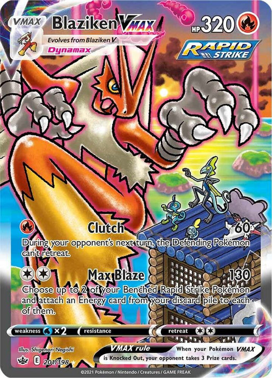 Blaziken VMAX (Alternate Art Secret) 201/198 Secret Rare Chilling Reign Pokémon card