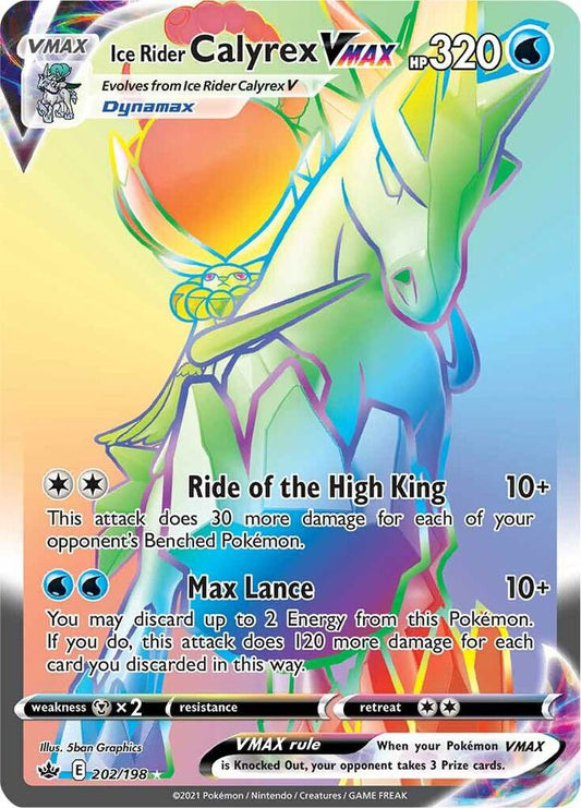 Ice Rider Calyrex VMAX (Secret) 202/198 Secret Rare Chilling Reign Pokémon card