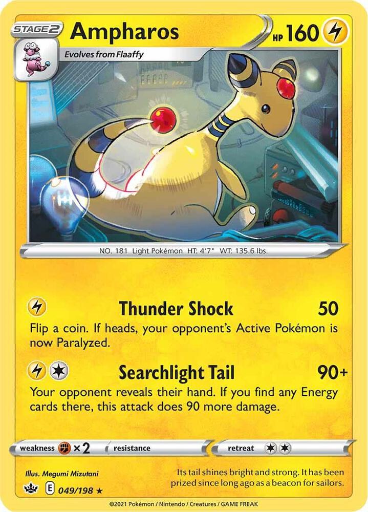Ampharos 049/198 Rare Chilling Reign Pokémon card