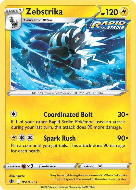 Zebstrika 051/198 Rare Chilling Reign Pokémon card