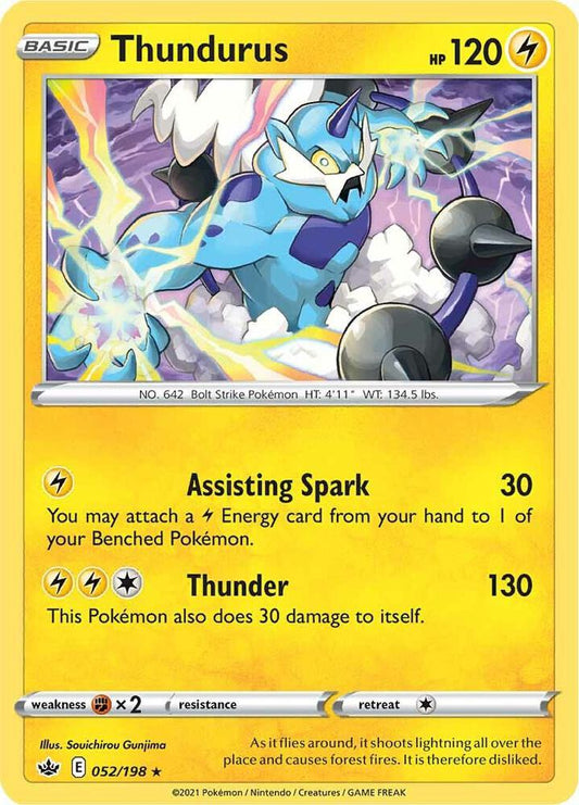 Thundurus 052/198 Holo Rare Chilling Reign Pokémon card
