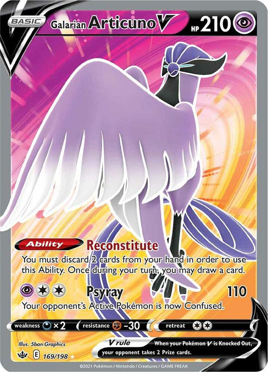 Galarian Articuno V (Full Art) 169/198 Ultra Rare Chilling Reign Pokémon card