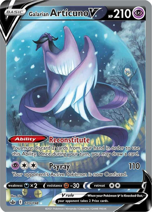 Galarian Articuno V (Alternate Full Art) 170/198 Ultra Rare Chilling Reign Pokémon card