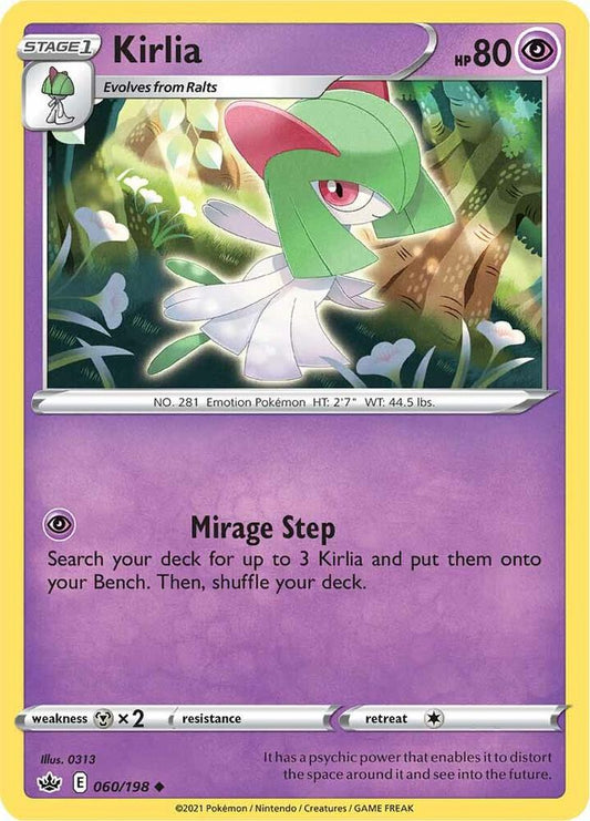 Kirlia 060/198 Uncommon Chilling Reign Pokémon card