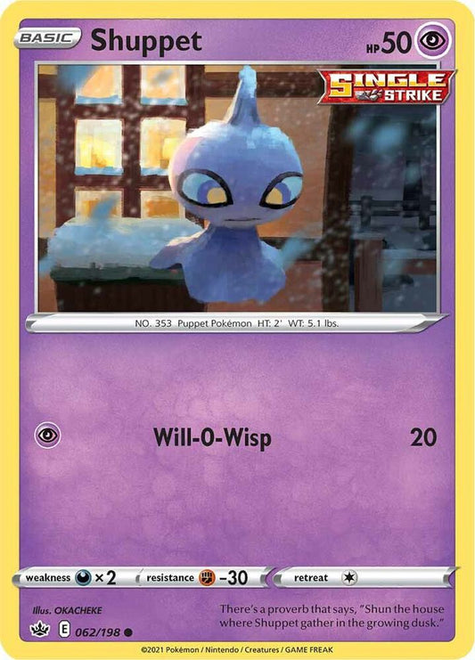 Shuppet 062/198 Common Chilling Reign Pokémon card