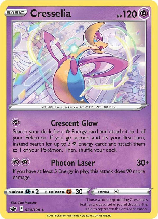 Cresselia 064/198 Holo Rare Chilling Reign Pokémon card