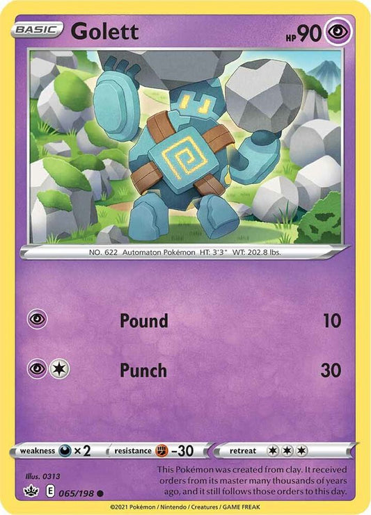 Golett 065/198 Common Chilling Reign Pokémon card