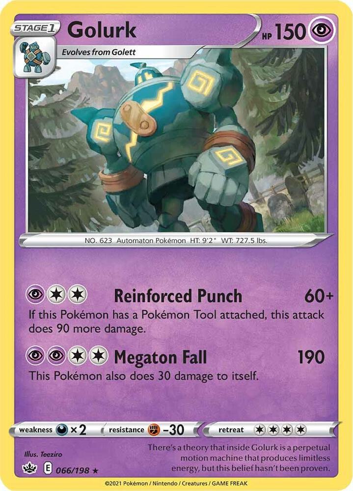 Golurk - 066/198 Rare SWSH06: Chilling Reign