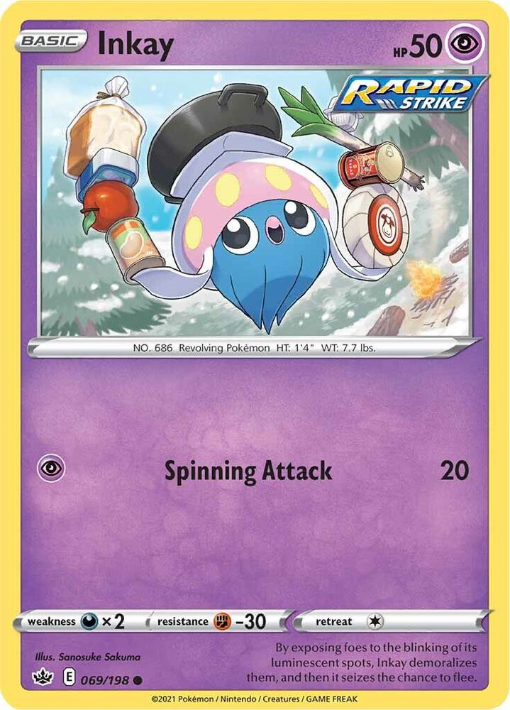 Inkay 069/198 Common Chilling Reign Pokémon card