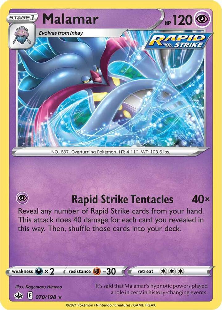 Malamar 070/198 Rare Chilling Reign Pokémon card