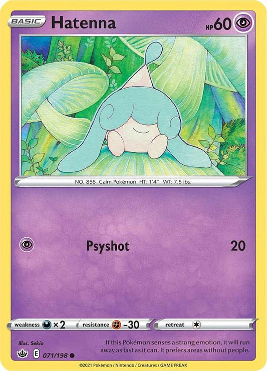 Hatenna 071/198 Common Chilling Reign Pokémon card