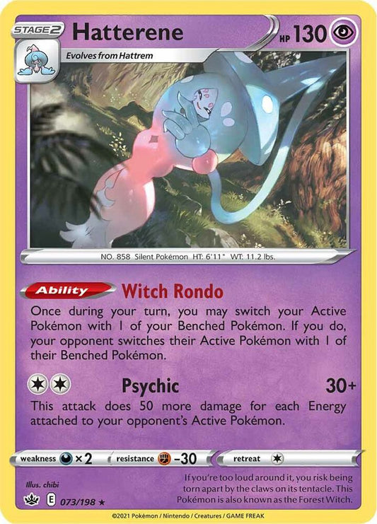 Hatterene 073/198 Holo Rare Chilling Reign Pokémon card