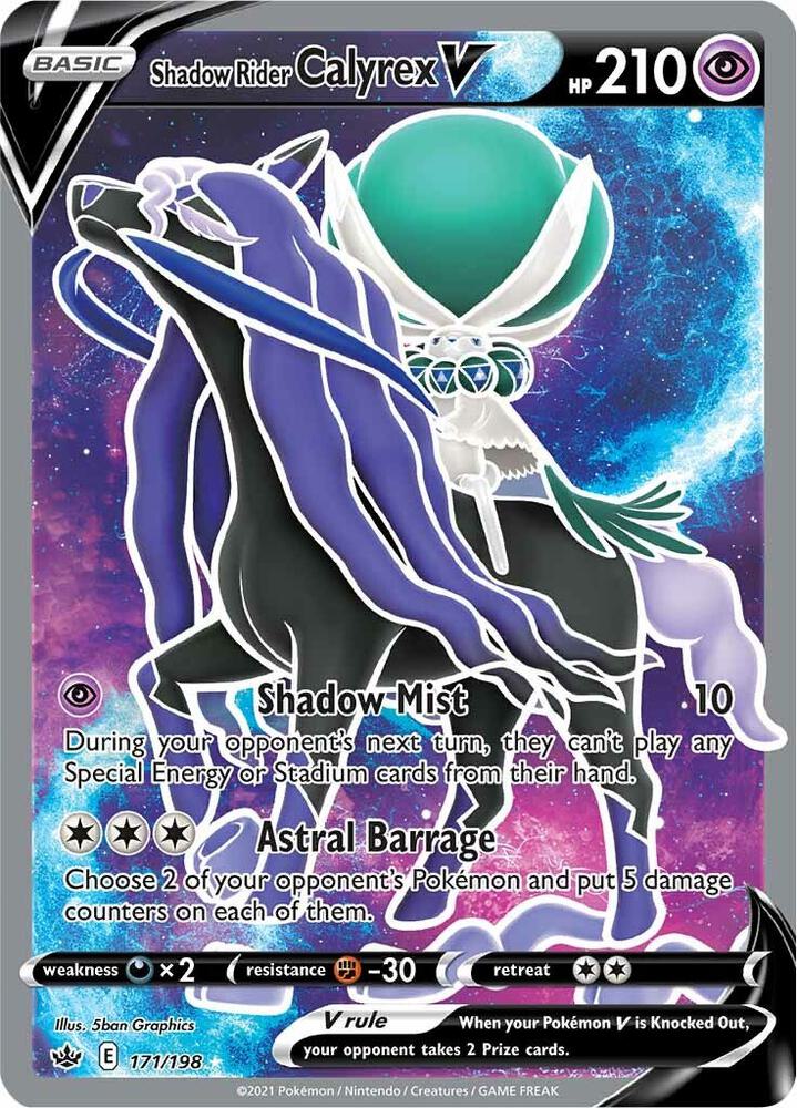 Shadow Rider Calyrex V (Full Art) 171/198 Ultra Rare Chilling Reign Pokémon card