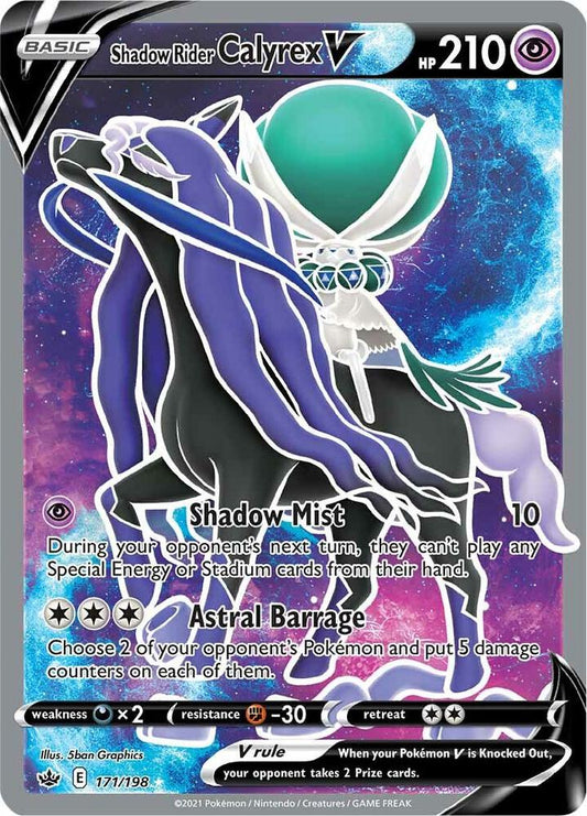 Shadow Rider Calyrex V (Full Art) 171/198 Ultra Rare Chilling Reign Pokémon card