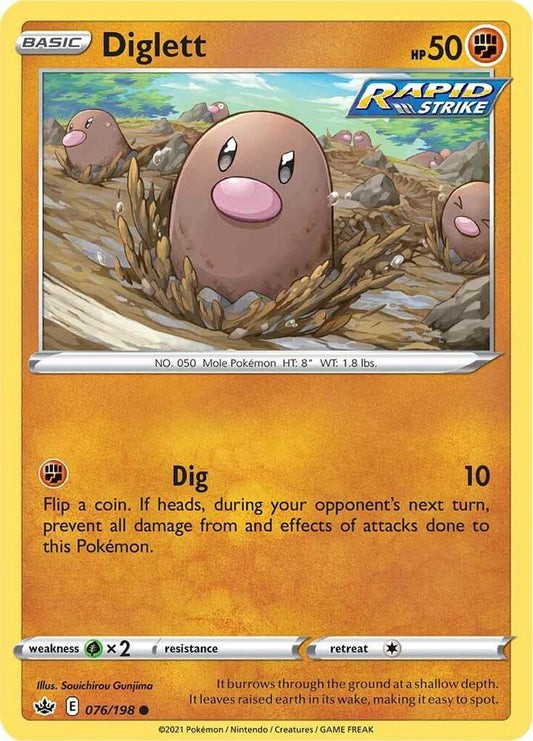 Diglett 076/198 Common Chilling Reign Pokémon card