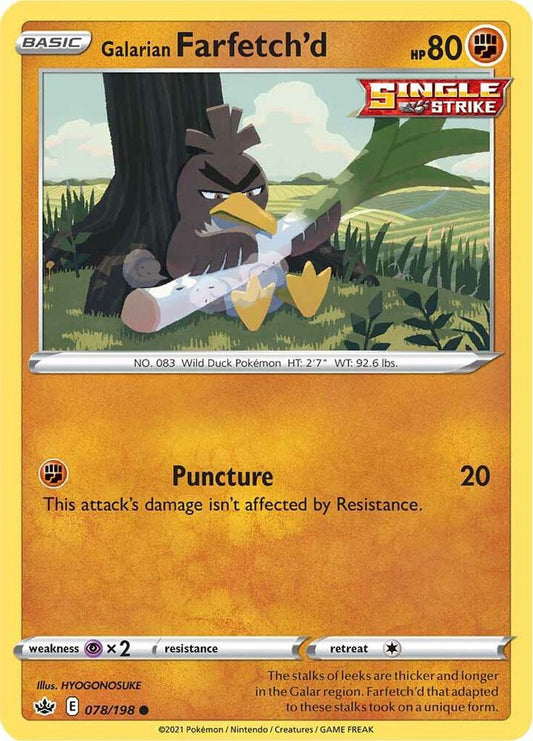 Galarian Farfetch'd 078/198 Common Chilling Reign Pokémon card