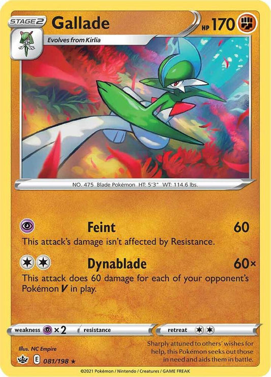 Gallade 081/198 Rare Chilling Reign Pokémon card