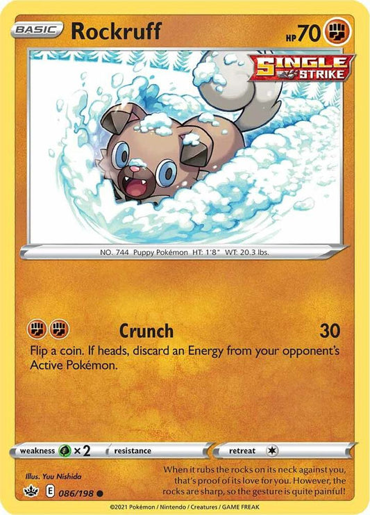 Rockruff 086/198 Common Chilling Reign Pokémon card