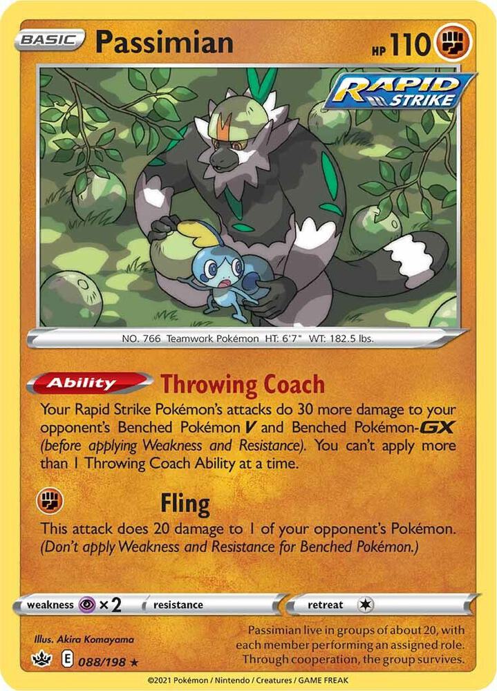 Passimian 088/198 Rare Chilling Reign Pokémon card
