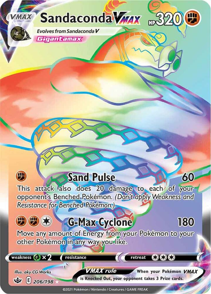Sandaconda VMAX (Secret) - 206/198 Secret Rare SWSH06: Chilling Reign