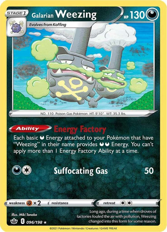 Galarian Weezing 096/198 Rare Chilling Reign Pokémon card