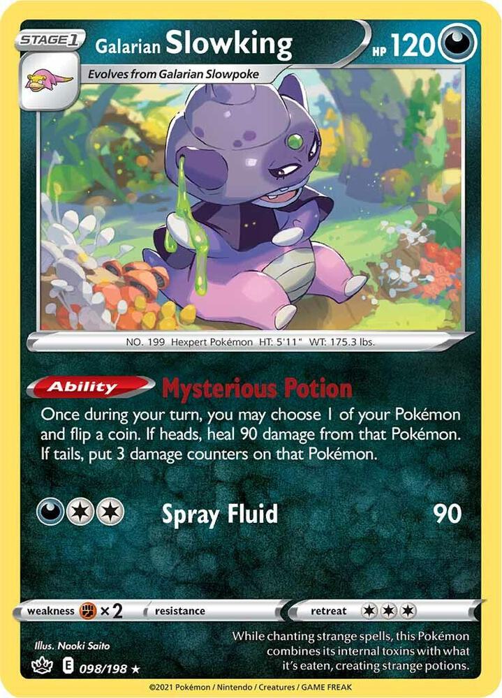 Galarian Slowking 098/198 Holo Rare Chilling Reign Pokémon card