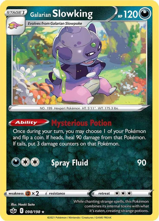 Galarian Slowking 098/198 Holo Rare Chilling Reign Pokémon card